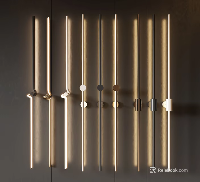 Modern Wall Lamps with Various Designs and Metal Finishes for Interior Decoration 3d model 