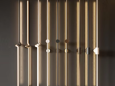 Modern Wall Lamps with Various Designs and Metal Finishes for Interior Decoration 3d model