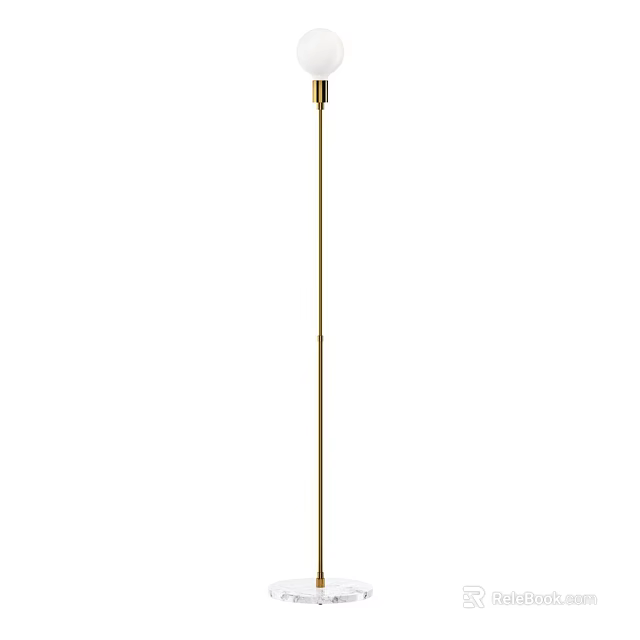 Tall Slim Golden Floor Lamp For Modern Living Room Home Decor 3d model 