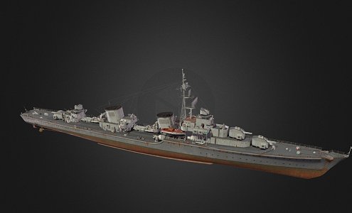 modern warship destroyer weapon ship cruiser ship 3d model