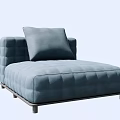 Comfortable Blue Lazy Sofa With Modern Tufted Design And Pillow 3d model