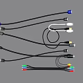 Multi Color Audio Video Cables for Connecting Mobile Devices and Digital Equipment 3d model
