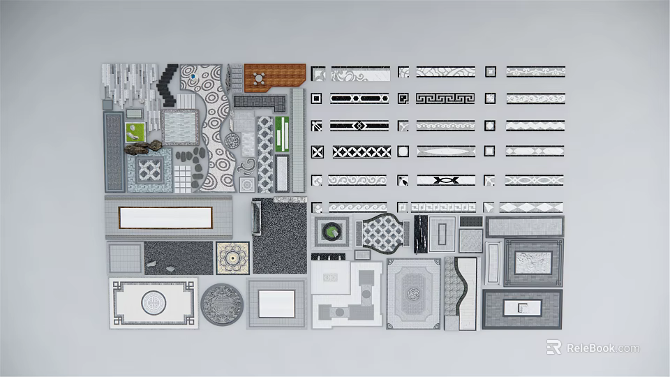 Garden Path Paving Design With Various Patterns Layouts And Material Options 3d model