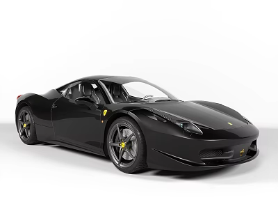 High Performance Black Sports Car With Sleek Exterior And Yellow Accent Wheels 3d model
