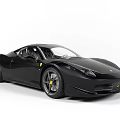 High Performance Black Sports Car With Sleek Exterior And Yellow Accent Wheels