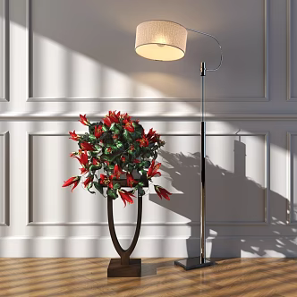 Modern Floor Lamp Light Luxury Floor Lamp Simple Floor Lamp Metal Floor Lamp Potted Floral Flower Holder European Style Wall Panel Fishbone Floor 3d model