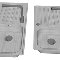 Modern Kitchen Sinks With Faucet Various Double Single Bowl Designs 3d model