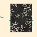 Abstract Painting With Black Background White Floral Patterns Poliform Wall Decor And Lighting