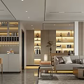 Modern Living And Dining Room Interior With Sofa Dining Table Windows And Decorative Plants