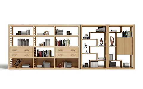 Nordic Bookcase Bookshelf 3d model