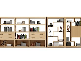 Nordic Bookcase Bookshelf 3d model