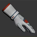 Futuristic Mechanical Glove Design With Silver Body And Pink Finger Accents