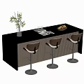 Bar chair combination 3d model