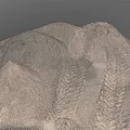 Rough Textured Sand Pile With Clear Tire Tracks On Gray Background 3d model