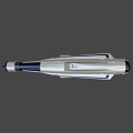 Futuristic Silver Fighter Jet Featuring Streamlined Design Advanced Cockpit And Blue Lights