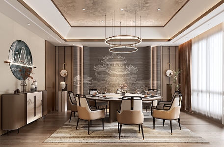 New Chinese Restaurant Room 3d model