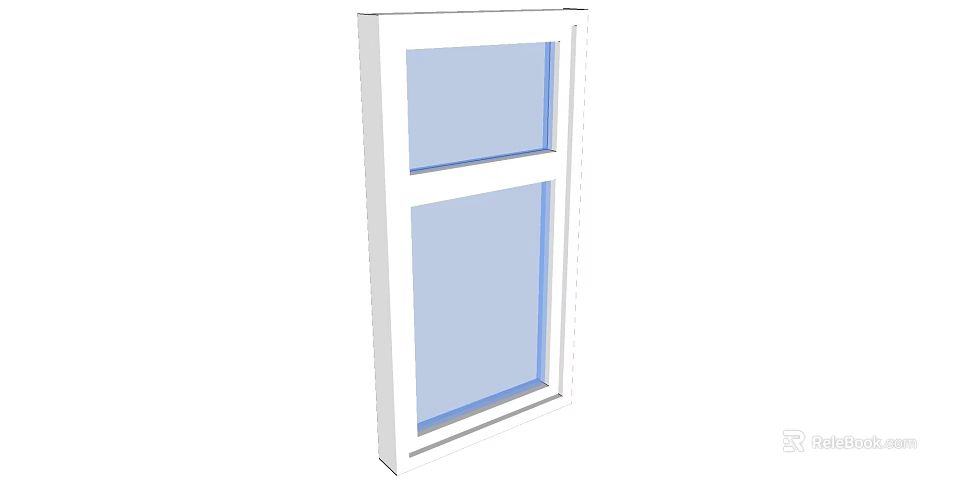 Window With White Frame And Double Glass Panes For Home Interior 3d model