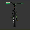 Green Black Mountain Bike With Modern Design Leaf Shaped Wheel Rims And Green Seat