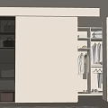 Modern Closet Interior Design With Glass Door Display Shelves Hanging Clothes And Cabinets