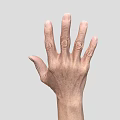 Man's Extended Hand Palm Showing Skin Texture And Finger Structure