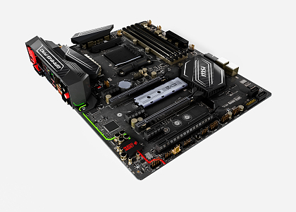 Modern Computer Motherboard 3d model