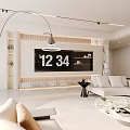 Modern Living Room Interior Design With Beige Sofa Round Coffee Tables And Large Window