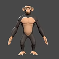 Cartoon Style Chimpanzee 3D Model With Standing Pose And Muscular Build