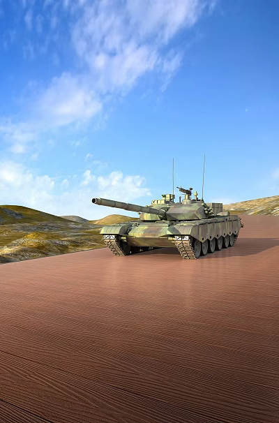 99A Tank Floor Platform Desert Mountain Ring Highway 3d model