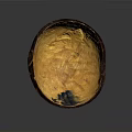 Traditional Artisanal Sculpted Bowl With Orange Interior And Black Geometric Patterns