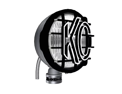 KC Logo Round Design Wall Light With Black Frame And Transparent Lens 3d model