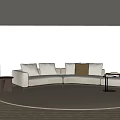 Sofa Heterosexual Sofa Curved Sofa Side Table 3d model