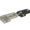 Miloti Minotti multiplayer corner sofa set 3d model