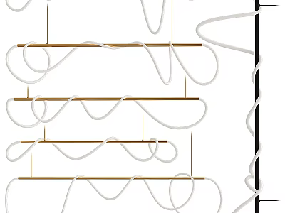 Modern Curved Design Chandelier Featuring Spiral Lines And Metal Frames For Interior Decor 3d model