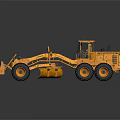 Yellow Construction Loader With Large Tires Front Bucket And Cab 3d model