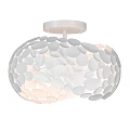 Modern Spherical Chandelier With White Pebble Shaped Accents For Interior Design