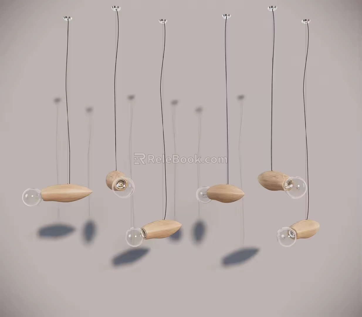 Modern Chandelier Log Simple Decorative Small Chandelier 3d model