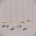 Modern Chandelier Log Simple Decorative Small Chandelier 3d model