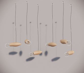 Modern Chandelier Log Simple Decorative Small Chandelier 3d model