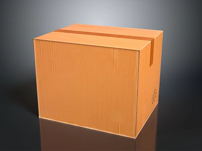 Sturdy Brown Corrugated Cardboard Box Ideal For Daily Living Supplies Packaging 3d model