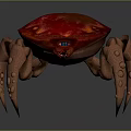 3D Fantasy Creature Character With Red Carapace Blue Eyes And Long Legs