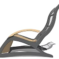 Modern Lounge Chair With Wooden Frame And Woven Backrest For Comfortable Seating Design