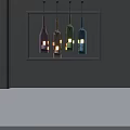 Unique Colorful Glass Wine Bottle Shaped Pendant Lights With Hanging Candles