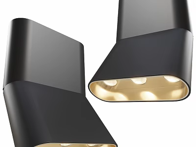 Black Modern Downlights And Spotlights With Warm LED Light And Sleek Design 3d model