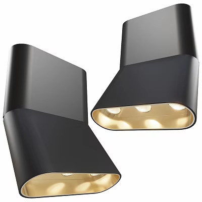 Black Modern Downlights And Spotlights With Warm LED Light And Sleek Design 3d model