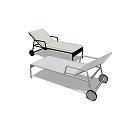 Modern Lounge Chair With Metal Frame Adjustable Backrest Wheels And Comfortable Design