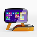 Commercial Touchscreen Device With Multiple Apps And Orange Base For Retail Business 3d model