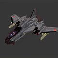Futuristic Gray Aircraft Model With Streamlined Design Red Emblems On Wings And Detailed Engines