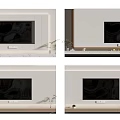 Modern TV Background Wall Design With Neutral Tones Decorative Plants And Shelves