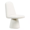 Modern Minimalist Beige Boucle Fabric Upholstered Single Dining Chair For Cozy Home Dining Space
