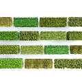 Artificial Decorative Bushes with Various Green Shades and Textures for Landscaping Projects